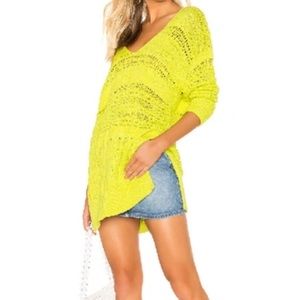 New Free People Hot Tropics Sweater in Lime Size Small